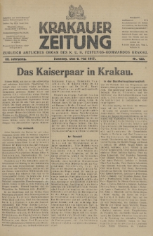 Krakauer Zeitung : zugleich amtliches Organ des K. U. K. Festungs-Kommandos. 1917, nr 125