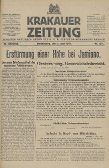 Krakauer Zeitung : zugleich amtliches Organ des K. U. K. Festungs-Kommandos. 1917, nr 157