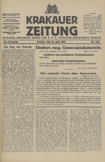 Krakauer Zeitung : zugleich amtliches Organ des K. U. K. Festungs-Kommandos. 1917, nr 165