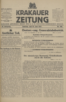 Krakauer Zeitung : zugleich amtliches Organ des K. U. K. Festungs-Kommandos. 1917, nr 166