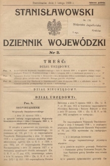 Stanisławowski Dziennik Wojewódzki. 1939, nr 2