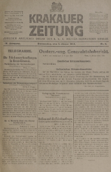 Krakauer Zeitung : zugleich amtliches organ K. u. K. Militär-Kommandos Krakau. 1918, nr 3