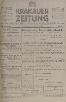 Krakauer Zeitung : zugleich amtliches organ K. u. K. Militär-Kommandos Krakau. 1918, nr 14