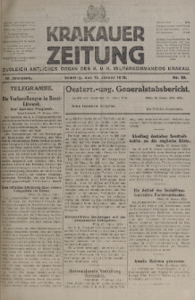 Krakauer Zeitung : zugleich amtliches organ K. u. K. Militär-Kommandos Krakau. 1918, nr 19