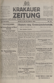 Krakauer Zeitung : zugleich amtliches organ K. u. K. Militär-Kommandos Krakau. 1918, nr 20