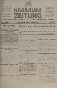 Krakauer Zeitung : zugleich amtliches organ K. u. K. Militär-Kommandos Krakau. 1918, nr 24