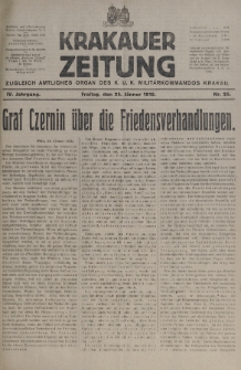 Krakauer Zeitung : zugleich amtliches organ K. u. K. Militär-Kommandos Krakau. 1918, nr 25