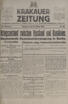 Krakauer Zeitung : zugleich amtliches organ K. u. K. Militär-Kommandos Krakau. 1918, nr 29