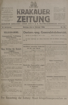 Krakauer Zeitung : zugleich amtliches organ K. u. K. Militär-Kommandos Krakau. 1918, nr 35