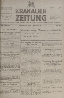 Krakauer Zeitung : zugleich amtliches organ K. u. K. Militär-Kommandos Krakau. 1918, nr 38