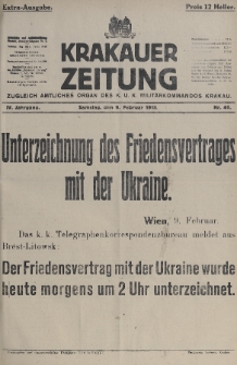 Krakauer Zeitung : zugleich amtliches organ K. u. K. Militär-Kommandos Krakau. 1918, nr 40