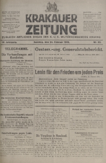 Krakauer Zeitung : zugleich amtliches organ K. u. K. Militär-Kommandos Krakau. 1918, nr 53