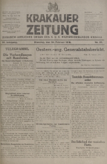 Krakauer Zeitung : zugleich amtliches organ K. u. K. Militär-Kommandos Krakau. 1918, nr 55
