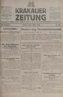 Krakauer Zeitung : zugleich amtliches organ K. u. K. Militär-Kommandos Krakau. 1918, nr 58