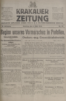 Krakauer Zeitung : zugleich amtliches organ K. u. K. Militär-Kommandos Krakau. 1918, nr 59