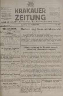 Krakauer Zeitung : zugleich amtliches organ K. u. K. Militär-Kommandos Krakau. 1918, nr 60