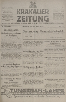 Krakauer Zeitung : zugleich amtliches organ K. u. K. Militär-Kommandos Krakau. 1918, nr 70