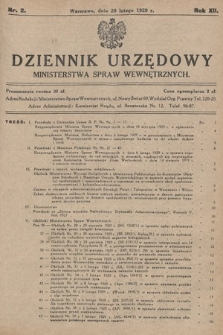 Dziennik Urzędowy Ministerstwa Spraw Wewnętrznych. 1929, nr 2