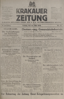 Krakauer Zeitung : zugleich amtliches organ K. u. K. Militär-Kommandos Krakau. 1918, nr 79