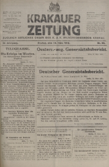 Krakauer Zeitung : zugleich amtliches organ K. u. K. Militär-Kommandos Krakau. 1918, nr 85