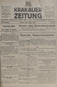 Krakauer Zeitung : zugleich amtliches organ K. u. K. Militär-Kommandos Krakau. 1918, nr 91