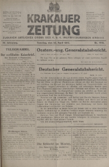 Krakauer Zeitung : zugleich amtliches organ K. u. K. Militär-Kommandos Krakau. 1918, nr 100
