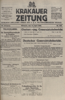Krakauer Zeitung : zugleich amtliches organ K. u. K. Militär-Kommandos Krakau. 1918, nr 110