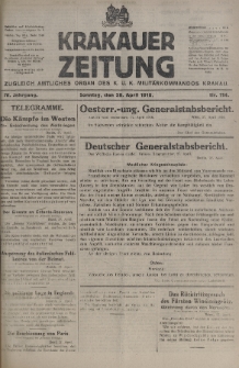 Krakauer Zeitung : zugleich amtliches organ K. u. K. Militär-Kommandos Krakau. 1918, nr 114