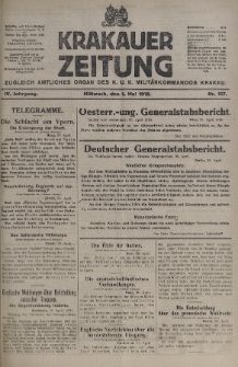 Krakauer Zeitung : zugleich amtliches organ K. u. K. Militär-Kommandos Krakau. 1918, nr 117