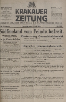 Krakauer Zeitung : zugleich amtliches organ K. u. K. Militär-Kommandos Krakau. 1918, nr 120