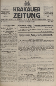 Krakauer Zeitung : zugleich amtliches organ K. u. K. Militär-Kommandos Krakau. 1918, nr 127