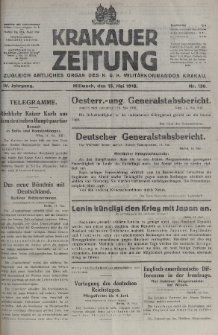 Krakauer Zeitung : zugleich amtliches organ K. u. K. Militär-Kommandos Krakau. 1918, nr 130