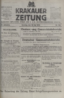 Krakauer Zeitung : zugleich amtliches organ K. u. K. Militär-Kommandos Krakau. 1918, nr 134