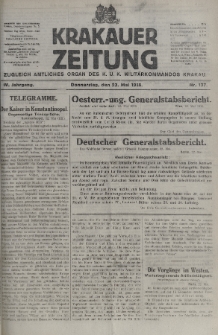 Krakauer Zeitung : zugleich amtliches organ K. u. K. Militär-Kommandos Krakau. 1918, nr 137
