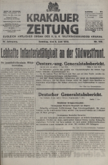 Krakauer Zeitung : zugleich amtliches organ K. u. K. Militär-Kommandos Krakau. 1918, nr 148