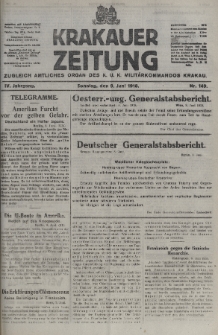 Krakauer Zeitung : zugleich amtliches organ K. u. K. Militär-Kommandos Krakau. 1918, nr 149