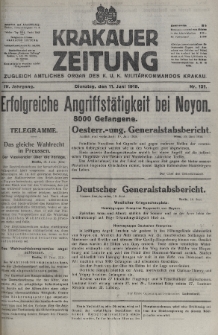 Krakauer Zeitung : zugleich amtliches organ K. u. K. Militär-Kommandos Krakau. 1918, nr 151