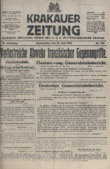Krakauer Zeitung : zugleich amtliches organ K. u. K. Militär-Kommandos Krakau. 1918, nr 153