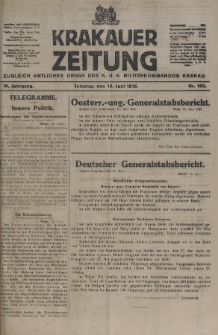 Krakauer Zeitung : zugleich amtliches organ K. u. K. Militär-Kommandos Krakau. 1918, nr 155