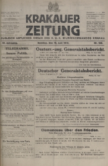 Krakauer Zeitung : zugleich amtliches organ K. u. K. Militär-Kommandos Krakau. 1918, nr 156