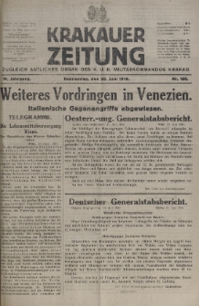 Krakauer Zeitung : zugleich amtliches organ K. u. K. Militär-Kommandos Krakau. 1918, nr 160