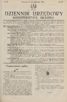 Dziennik Urzędowy Ministerstwa Skarbu. 1921, nr 37