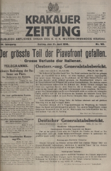 Krakauer Zeitung : zugleich amtliches organ K. u. K. Militär-Kommandos Krakau. 1918, nr 161
