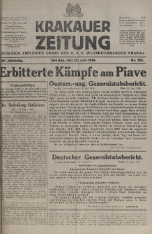 Krakauer Zeitung : zugleich amtliches organ K. u. K. Militär-Kommandos Krakau. 1918, nr 162
