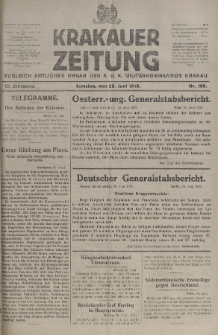 Krakauer Zeitung : zugleich amtliches organ K. u. K. Militär-Kommandos Krakau. 1918, nr 169