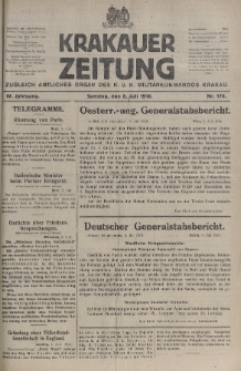 Krakauer Zeitung : zugleich amtliches organ K. u. K. Militär-Kommandos Krakau. 1918, nr 176