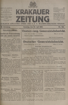 Krakauer Zeitung : zugleich amtliches organ K. u. K. Militär-Kommandos Krakau. 1918, nr 183
