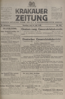 Krakauer Zeitung : zugleich amtliches organ K. u. K. Militär-Kommandos Krakau. 1918, nr 184
