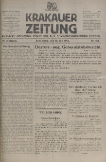 Krakauer Zeitung : zugleich amtliches organ K. u. K. Militär-Kommandos Krakau. 1918, nr 188