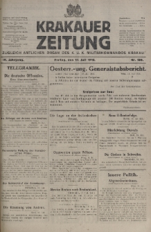 Krakauer Zeitung : zugleich amtliches organ K. u. K. Militär-Kommandos Krakau. 1918, nr 189